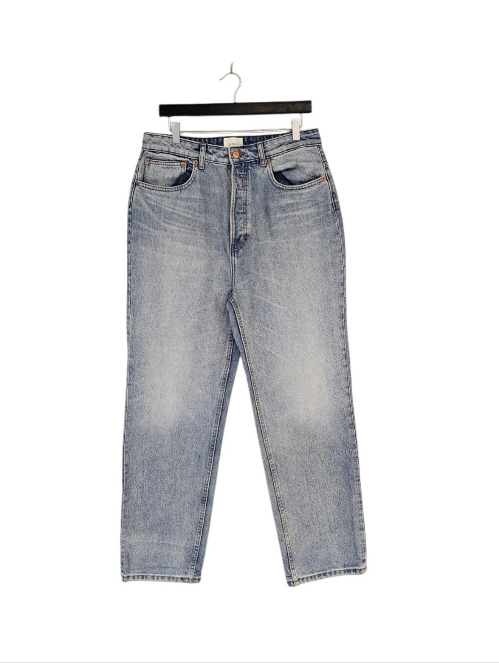 DOEN High Rise 100% Cotton Straight Leg Ankle Light Wash Blue Jeans 31 Preowned